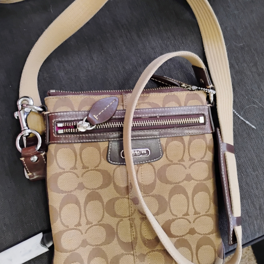 Coach Tan Crossbody with Signature Monogram